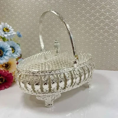 German Silver basket With Cover