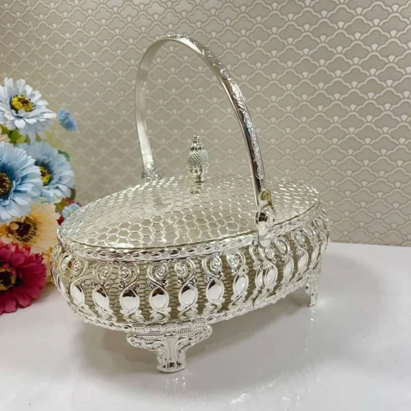 German Silver basket With Cover