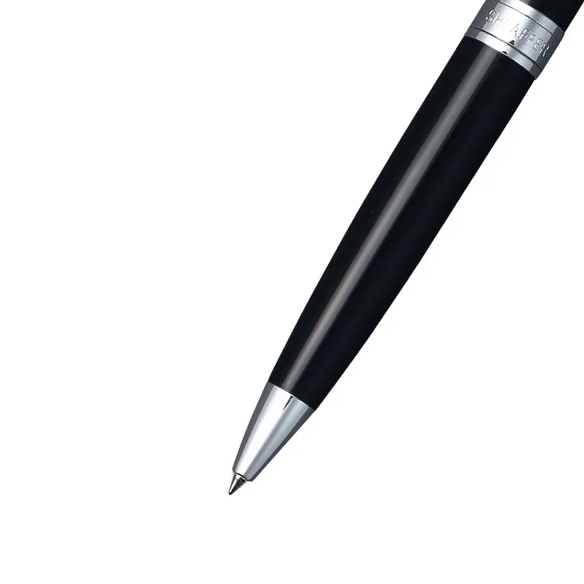 WP33819_4 Sheaffer Gift Set Glossy Black 300 9312 Ballpoint Pen With Chrome Trim And Pen Pouch