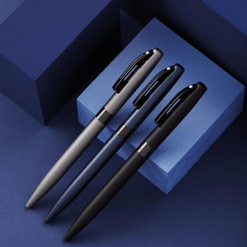 WP34245_3 Sheaffer REMINDER 9019 Matte Gray Ballpoint Pen With Black PVD trim