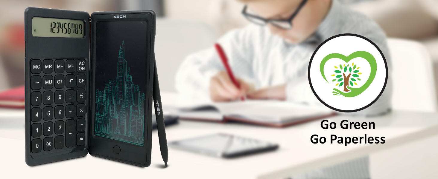 One DigiFold can write for more than 50,000 times and can save a lot of paper thus saving a lot of trees. Make a list. Doodle. Take down Notes. Sketch. Draw or pen down your thoughts guilt free. Without having the need of a pen or a paper with Xech DigiFold’s E-Writer Rough Pad.