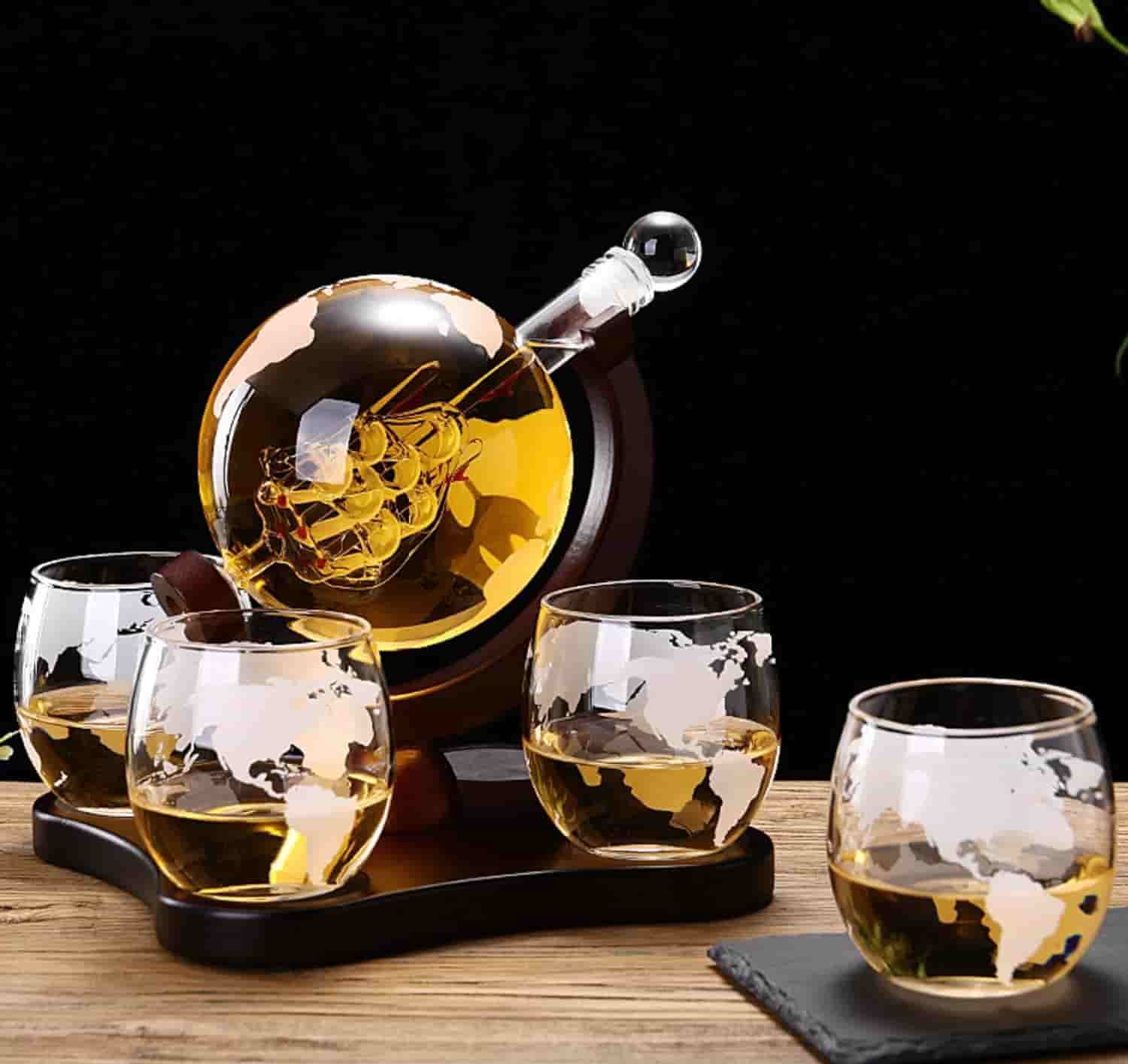 71AYs+bx7iL._SL1500_-min Earth Glass Whiskey Decanter Bottle Wine Set