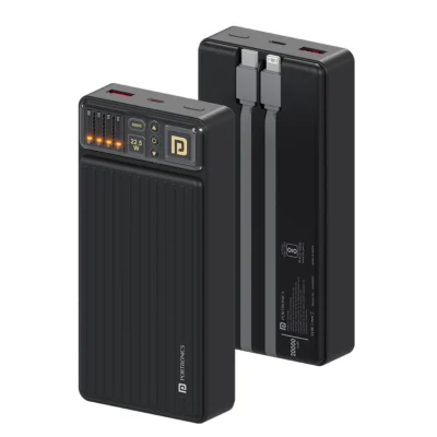 Wireless Fast Charging Smallest Power Bank with 22.5 Wired Output Compatible with iPhone 12 & Above & Other QI Enabled Devices(Black)