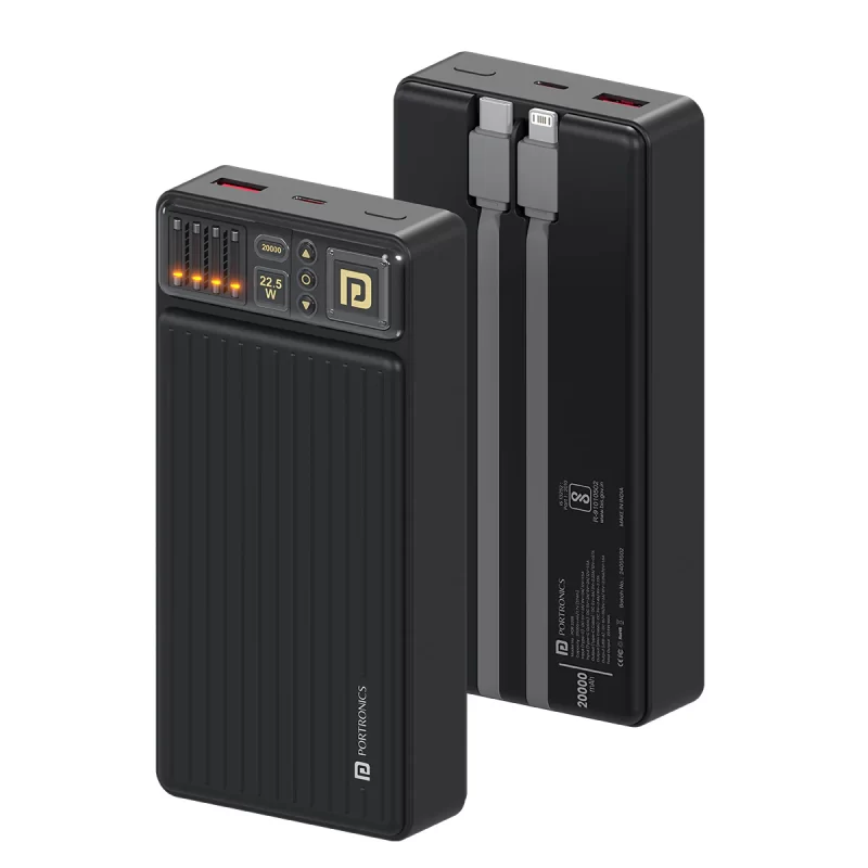 Wireless Fast Charging Smallest Power Bank with 22.5 Wired Output Compatible with iPhone 12 & Above & Other QI Enabled Devices(Black)