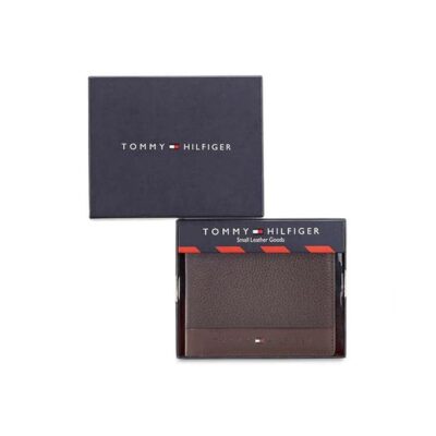 Tommy Hilfiger Debrecen Leather Global Coin Wallet for Men - Brown, 4 Card Slots