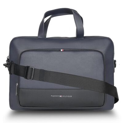 Tommy Hilfiger Novato Pu Business Case for Men - Blue