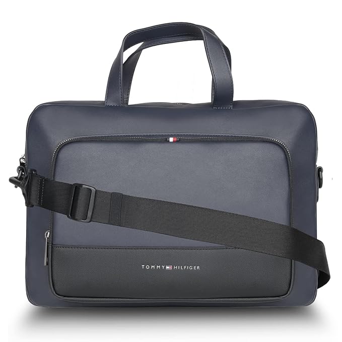 71ng7KCfgzL._SX679_ Tommy Hilfiger Novato Pu Business Case for Men - Blue