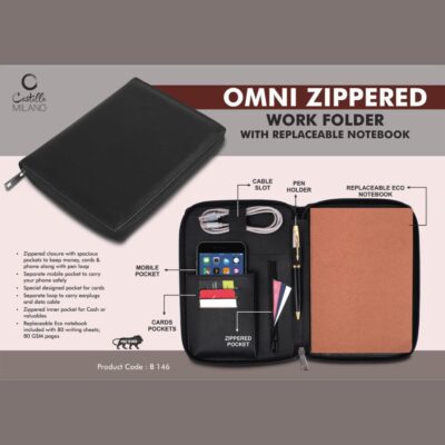 Omni Zippered Work folder with Notebook