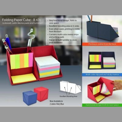 Folding paper cube in color