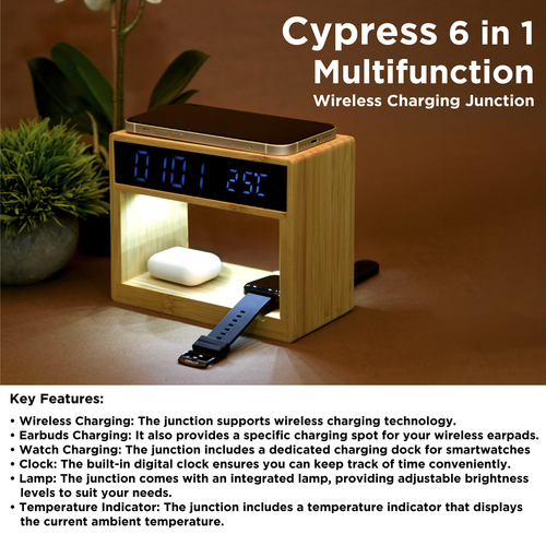 Cypress 6 in 1 Multifunction Wireless Charging Junction