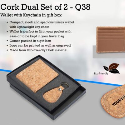 Cork Dual Set: Wallet with Keychain in gift box
