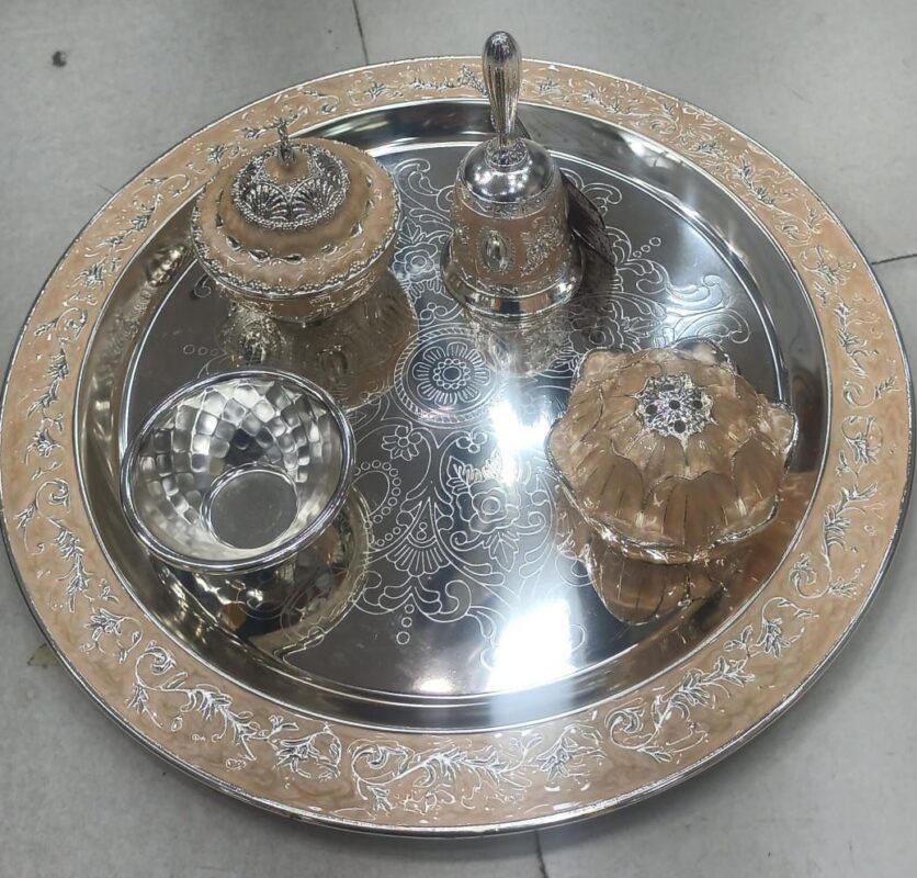 german silver pooja set