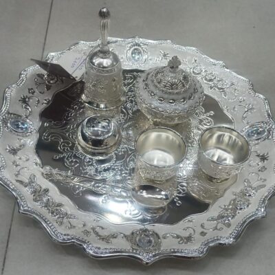 german silver pooja set for housewarming and wedding return gifts