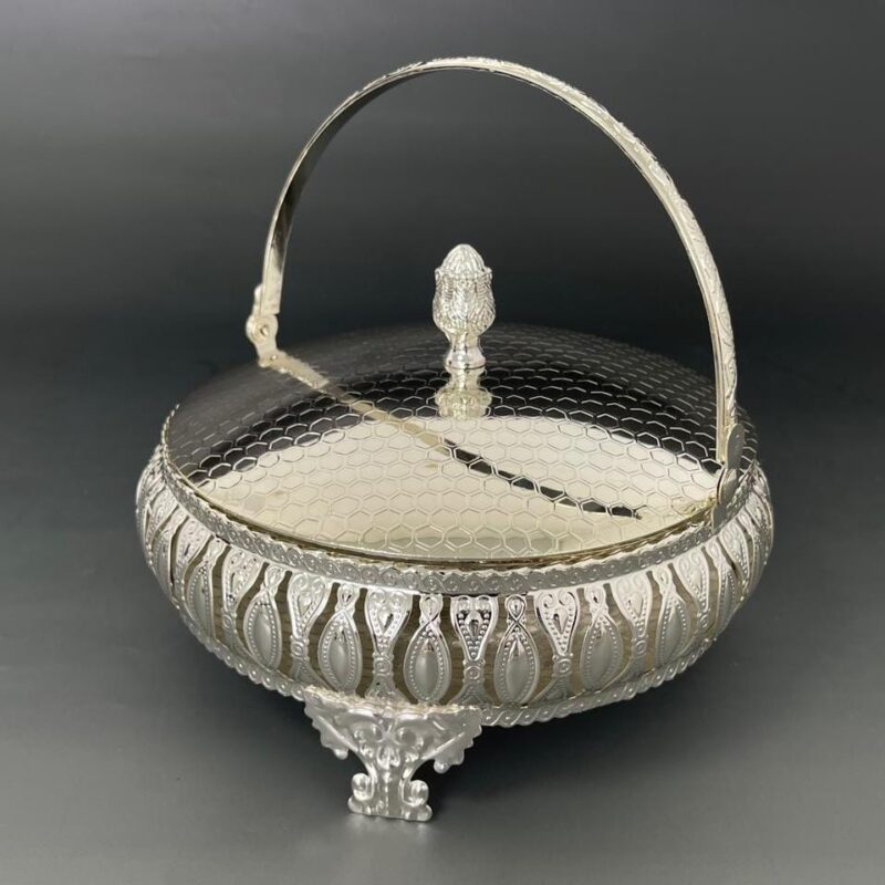 german silver round basket