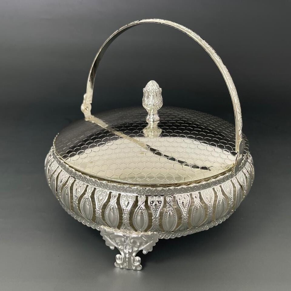 8 810 german silver round basket