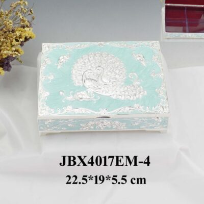 German Silver Enamel Jewellery Box for Weddings
