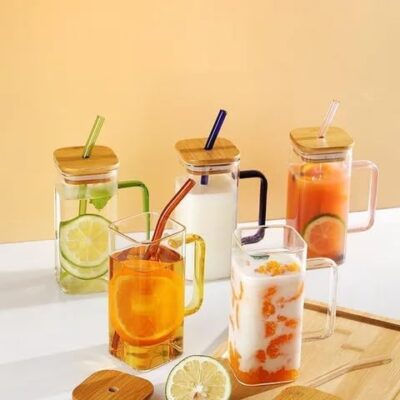 glass mug wih handle