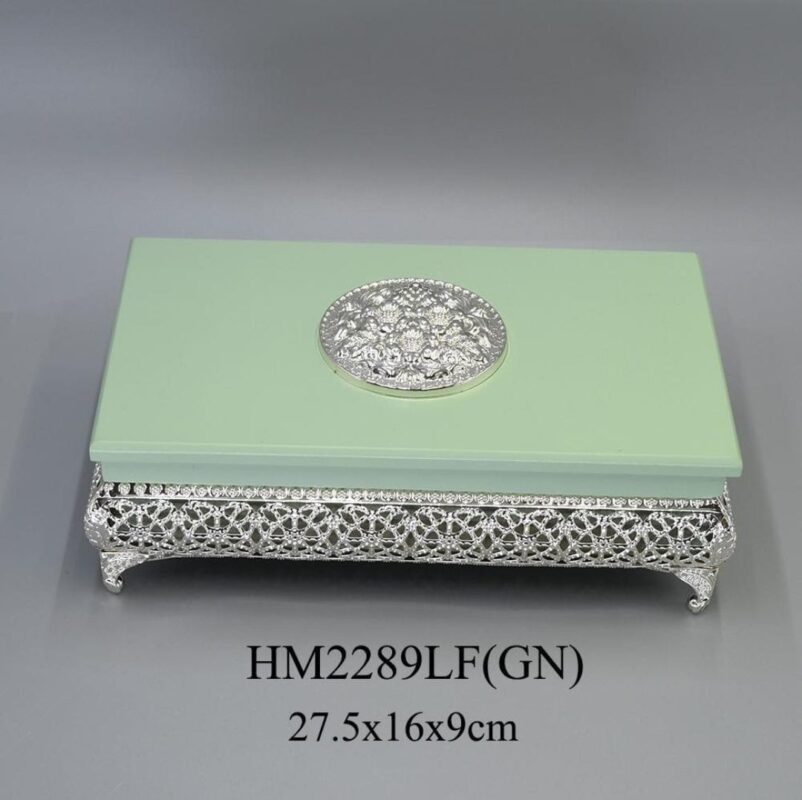 wood german silver box