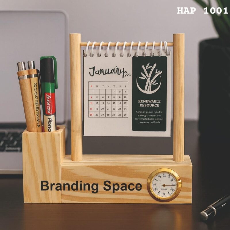 Wooden Customized Lifetime Infinity Calendar with Clock and Personal Name Marking